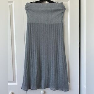 Zara lurex mettalic silver knit skirt